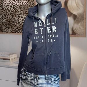 Hollister Y2K Navy Zip Hoodie